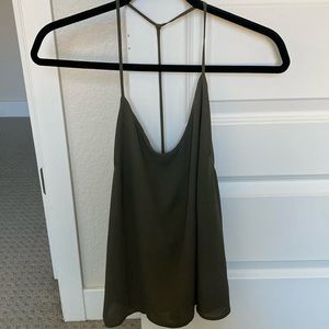 Dark Green Chiffon Top